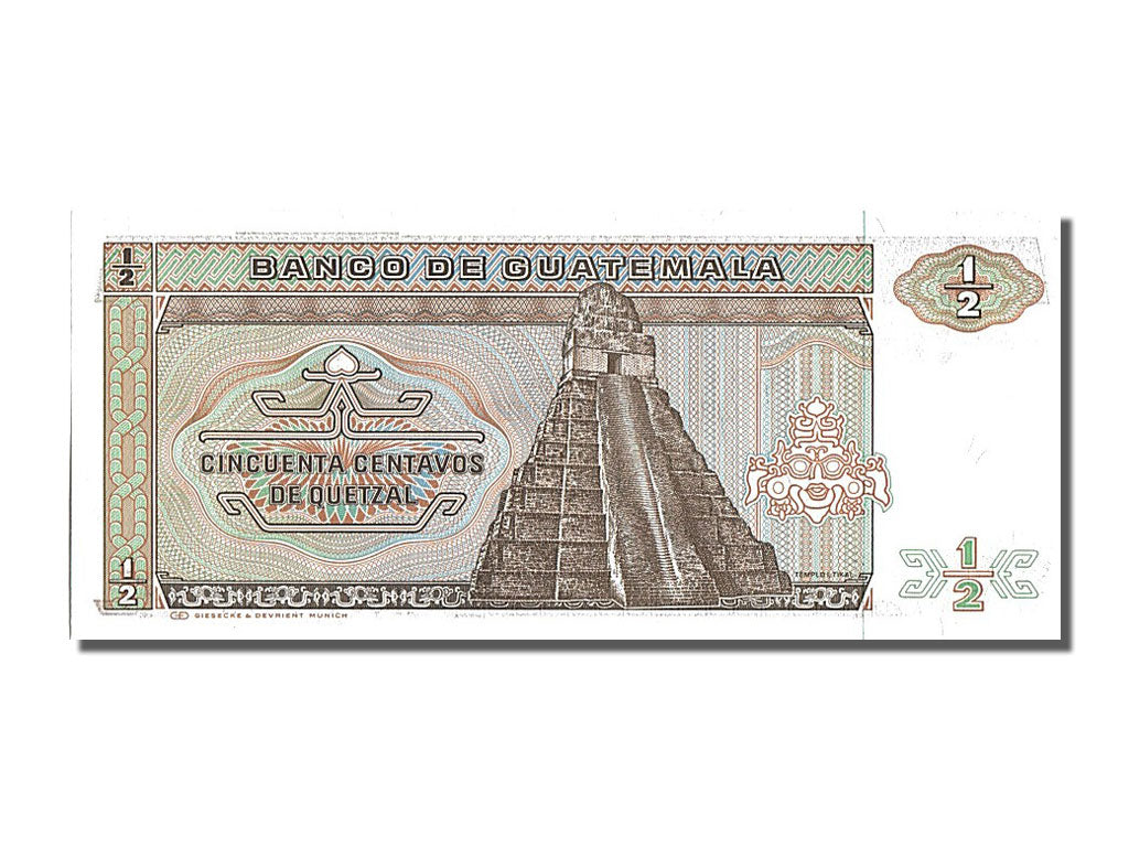 Guatemala, 1/2 Quetzal, 1989, KM #65, 1989-01-04, UNC(65-70), A9540955E