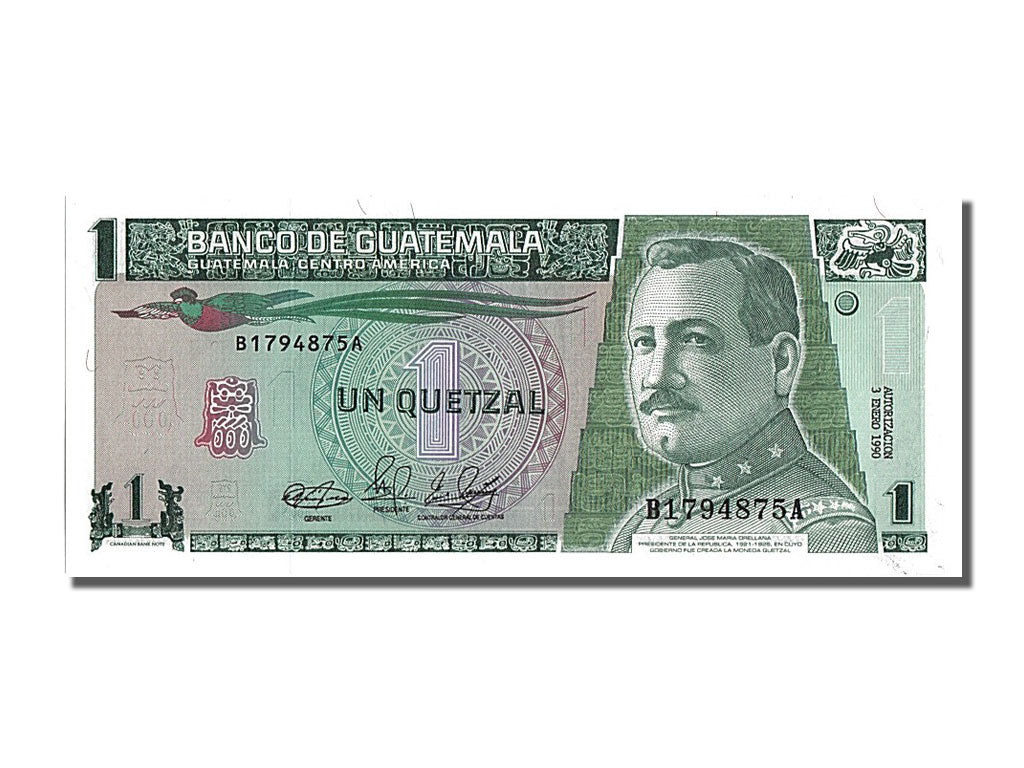Banknote, Guatemala, 1 Quetzal, 1990, 1985-01-09, UNC(65-70)