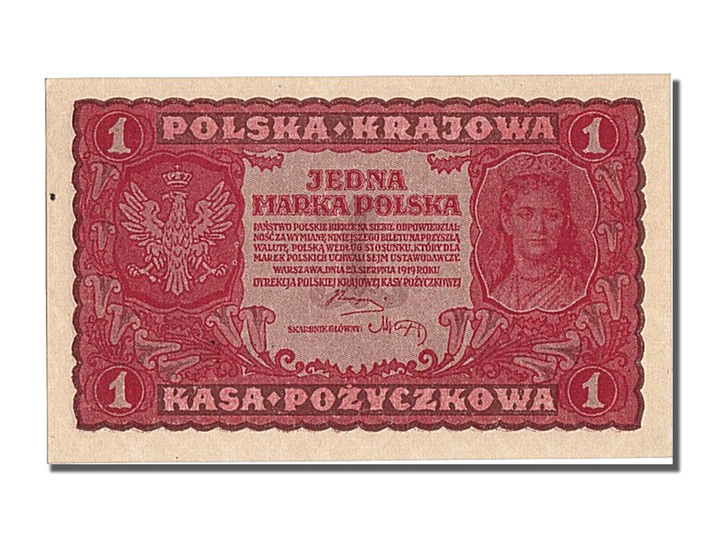Poland, 1 Marka, 1919, KM #23, 1919-08-23, UNC(65-70), 943722