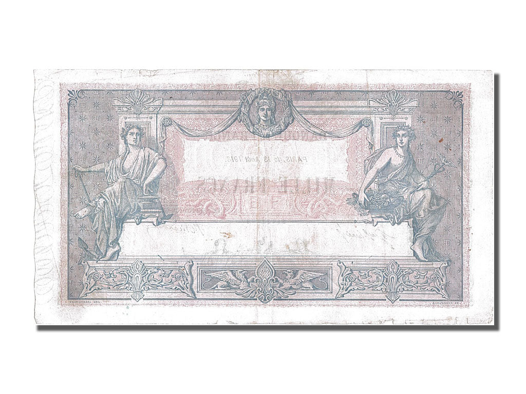 France, 1000 Francs, 1 000 F 1889-1926 ''Bleu et Rose'', 1918, KM #67g,...
