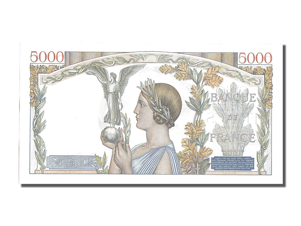 France, 5000 Francs, 5 000 F 1934-1944 ''Victoire'', 1939, KM #97a, 1939-07-20,.
