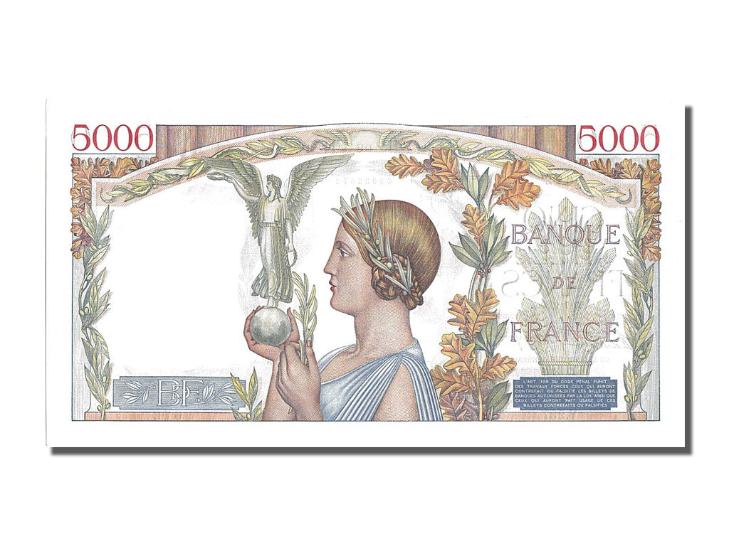 Banknote, France, 5000 Francs, 5 000 F 1934-1944 ''Victoire'', 1939, 1939-07-20