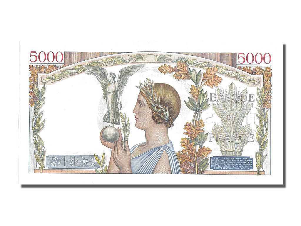 France, 5000 Francs, 5 000 F 1934-1944 ''Victoire'', 1939, KM #97a, 1939-10-12,.