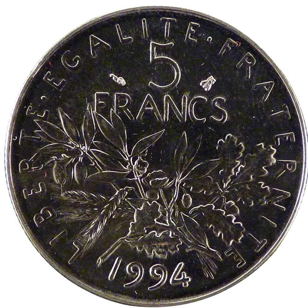 FRANCE, 5 Francs, 1994, MS(65-70), Cupro-nickel, Gadoury #771, 10.00