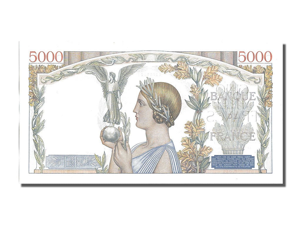 Francia, 5000 Francs, 5 000 F 1934-1944 ''Victoire'', 1939, KM:97a, 1939-09-2...