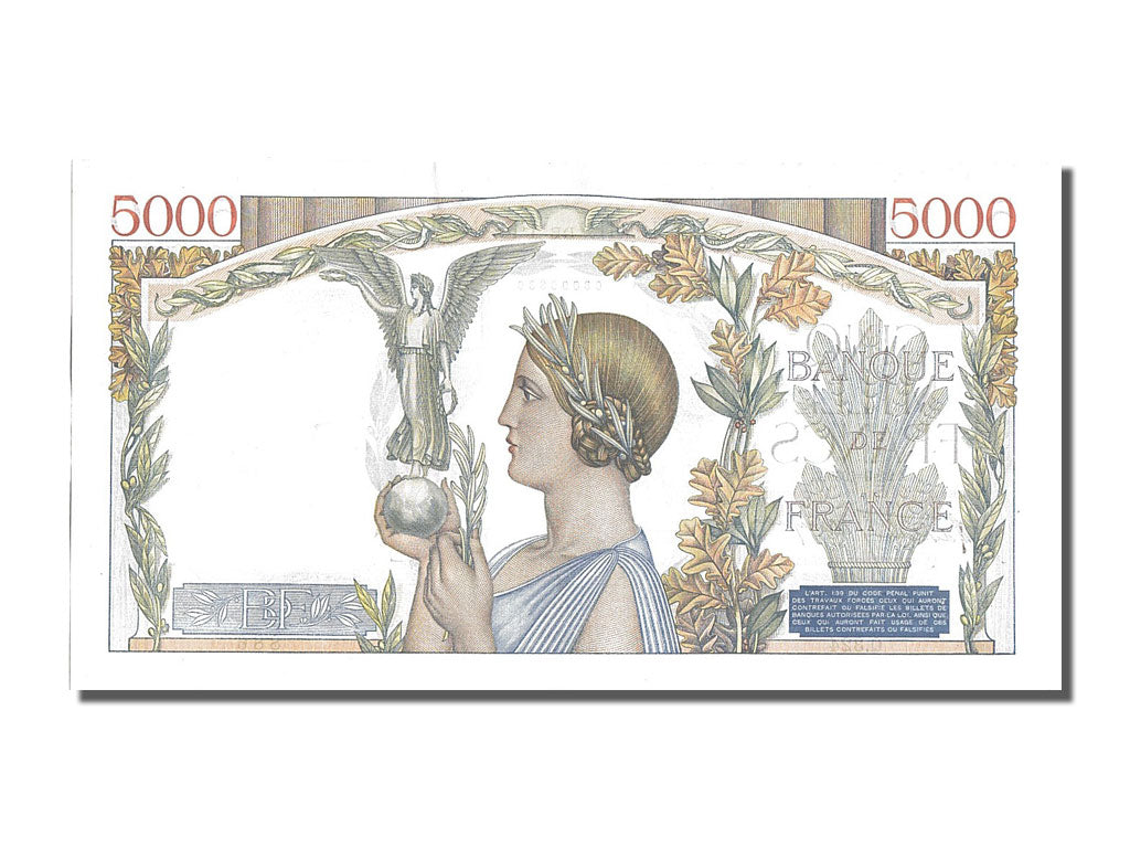 Biljet, Frankrijk, 5000 Francs, 5 000 F 1934-1944 ''Victoire'', 1939