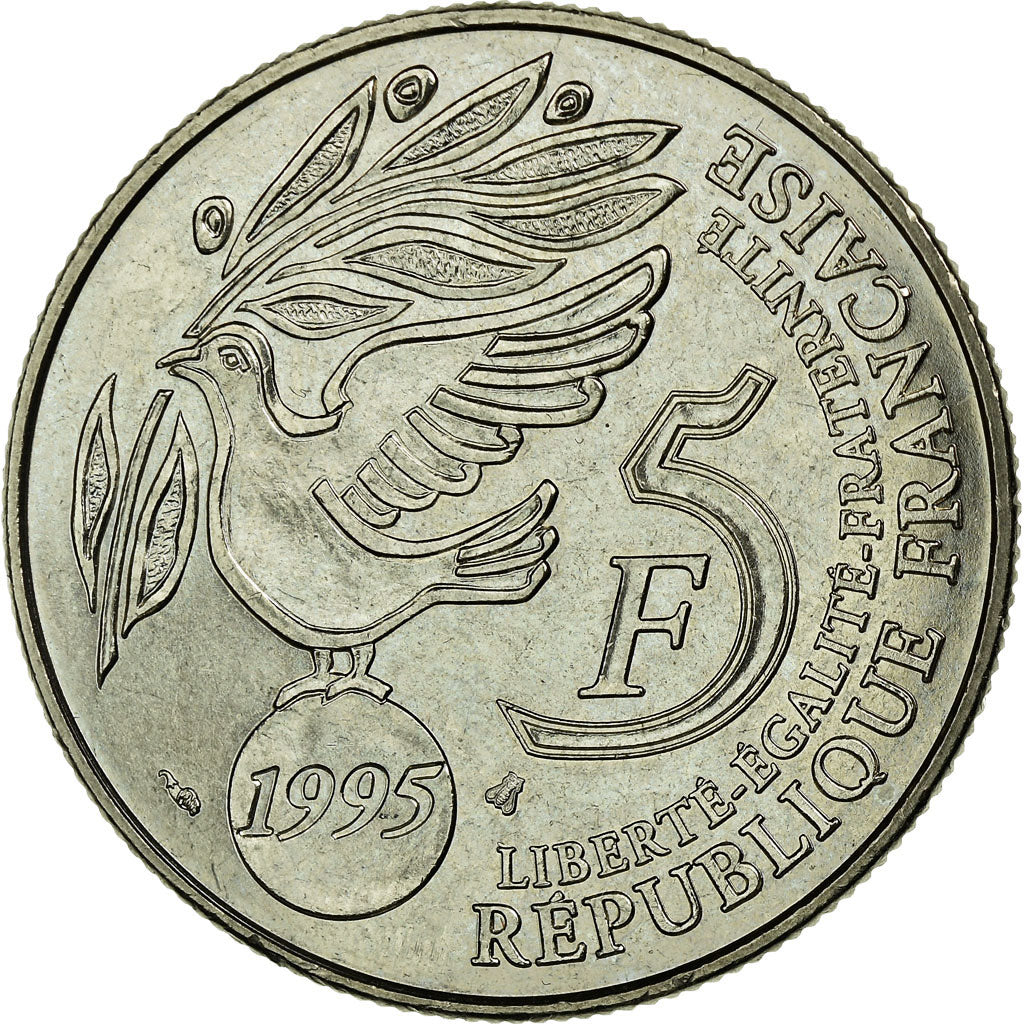 Monnaie, France, ONU, 5 Francs, 1995, FDC, Argent, Gadoury:776