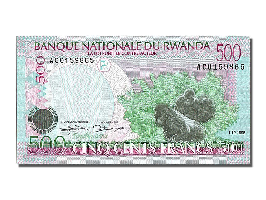 Banknote, Rwanda, 500 Francs, 1998, 1998-12-01, UNC(65-70)