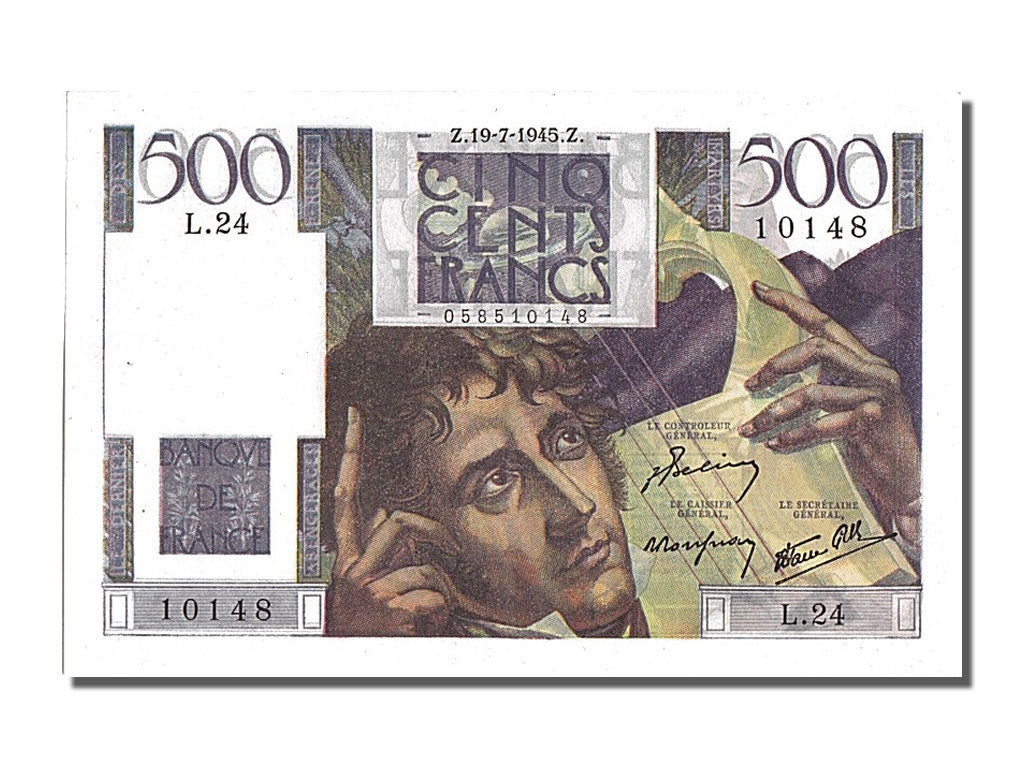 France, 500 Francs, 500 F 1945-1953 ''Chateaubriand'', 1945, KM #129a,...