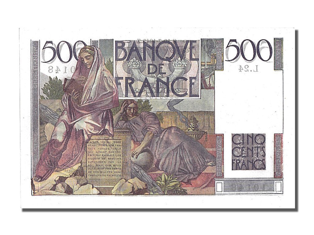 France, 500 Francs, 500 F 1945-1953 ''Chateaubriand'', 1945, KM #129a,...