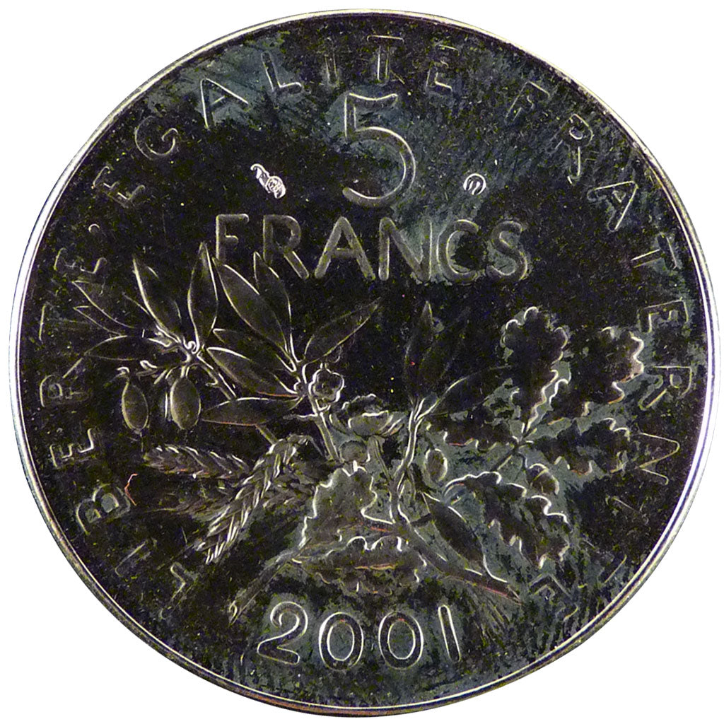 FRANCE, Semeuse, 5 Francs, 2001, Paris, KM #926a.1, MS(65-70), Nickel Clad...