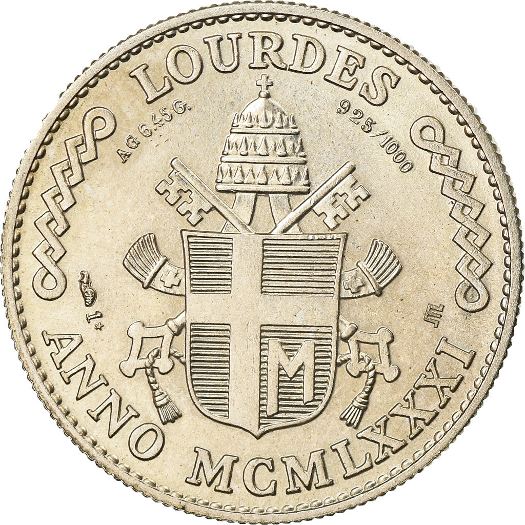 Vatican, Medal, Jean-Paul II, Lourdes, 1981, Rousseau, MS(63), Silver