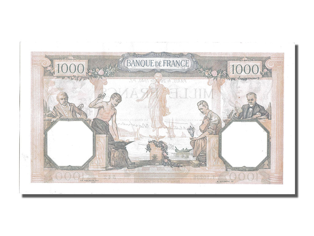 France, 500 Francs, 1 000 F 1927-1940 ''Cérès et Mercure'', 1940, KM #88c, 1...