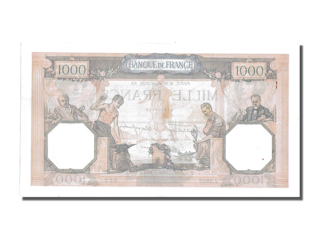 France, 500 Francs, 1 000 F 1927-1940 ''Cérès et Mercure'', 1939, KM #88c, 1...