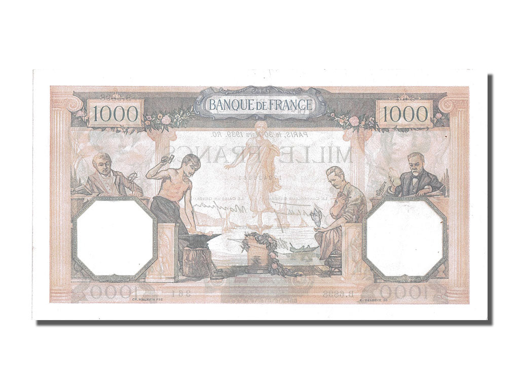 France, 500 Francs, 1 000 F 1927-1940 ''Cérès et Mercure'', 1939, KM #88c, 1...