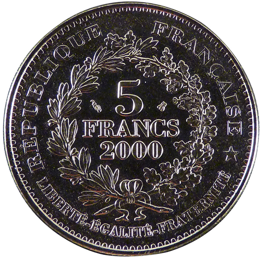 FRANCE, Écu de Saint Louis, 5 Francs, 2000, Paris, MS(65-70), Cupro-nickel, 29, 
