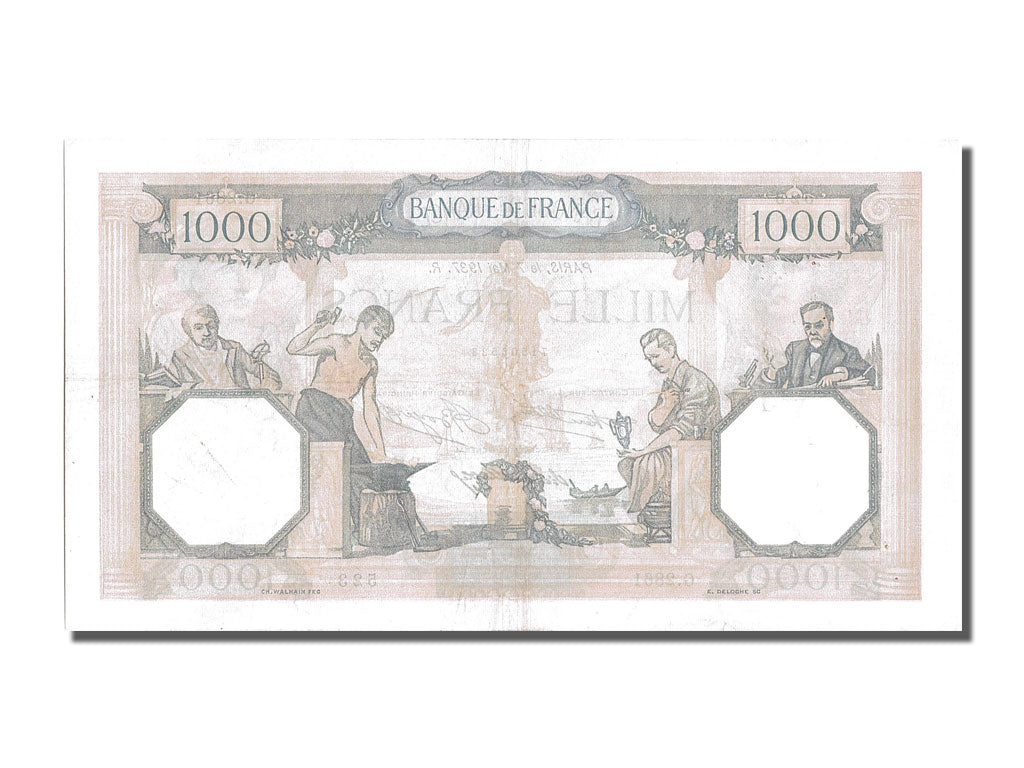France, 1000 Francs, 1 000 F 1927-1940 ''Cérès et Mercure'', 1937, KM #79c, 1...