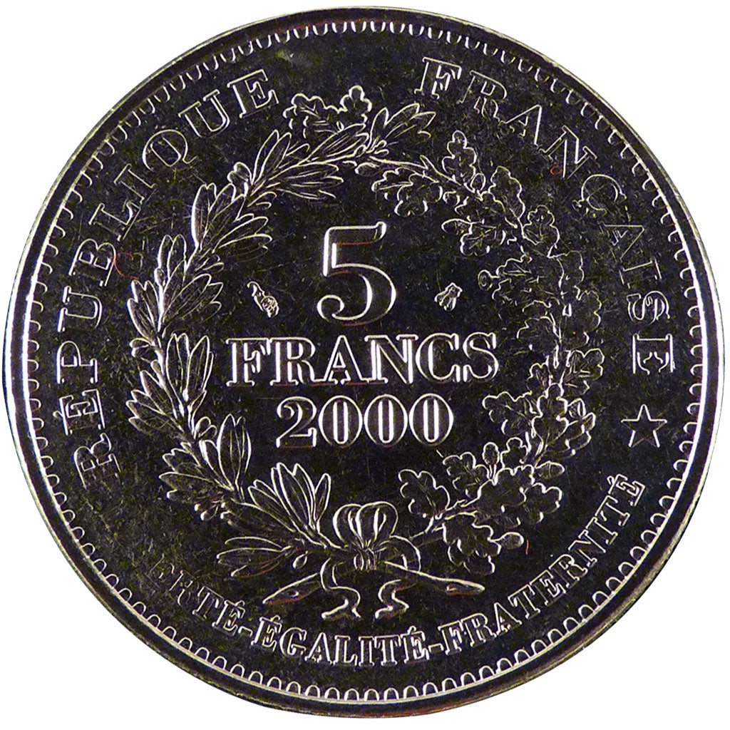 Francia, 5 Francs, 2000, FDC, Rame-nichel, Gadoury:781