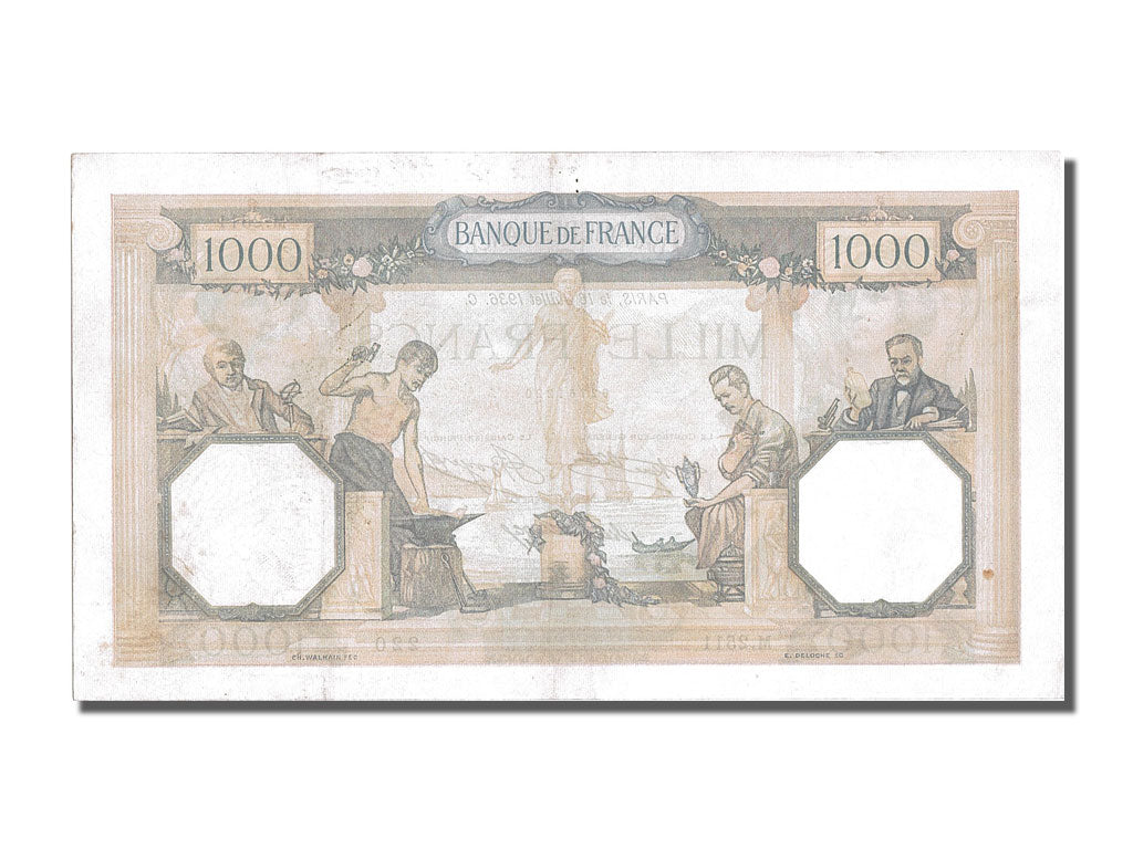 France, 1000 Francs, 1 000 F 1927-1940 ''Cérès et Mercure'', 1936, KM #79c, 1...