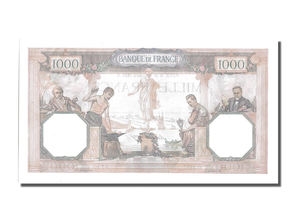 Geldschein, Frankreich, 1000 Francs, 1 000 F 1927-1940 ''Cérès et Mercure''