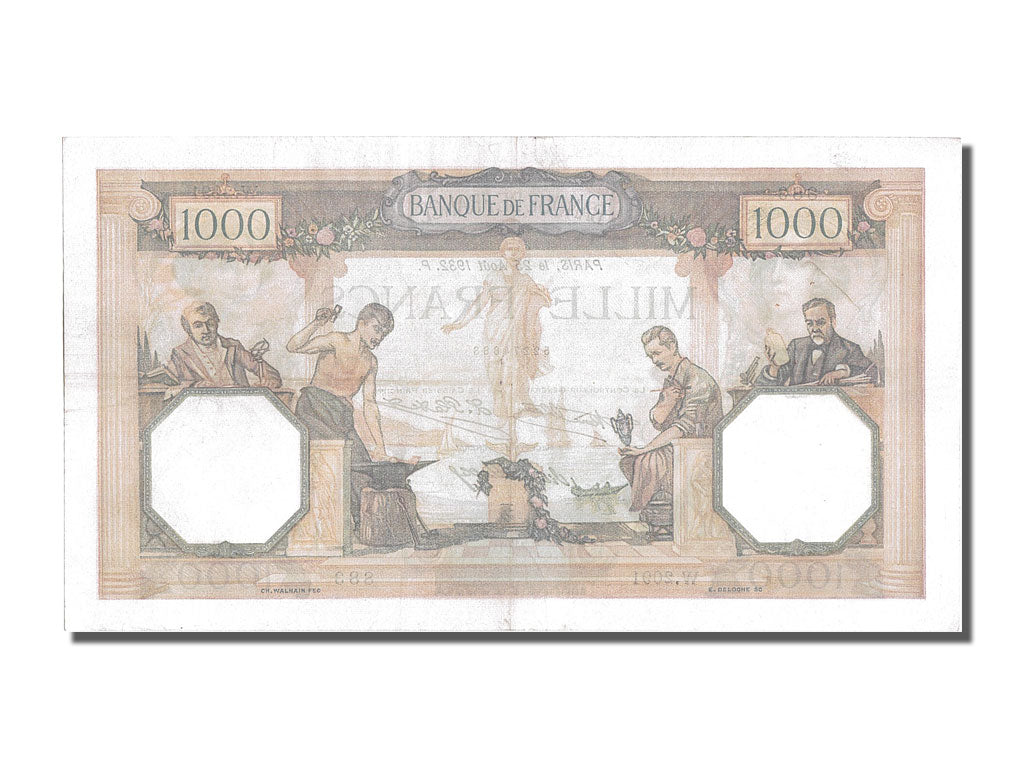 Banknote, France, 1000 Francs, 1 000 F 1927-1940 ''Cérès et Mercure'', 1932