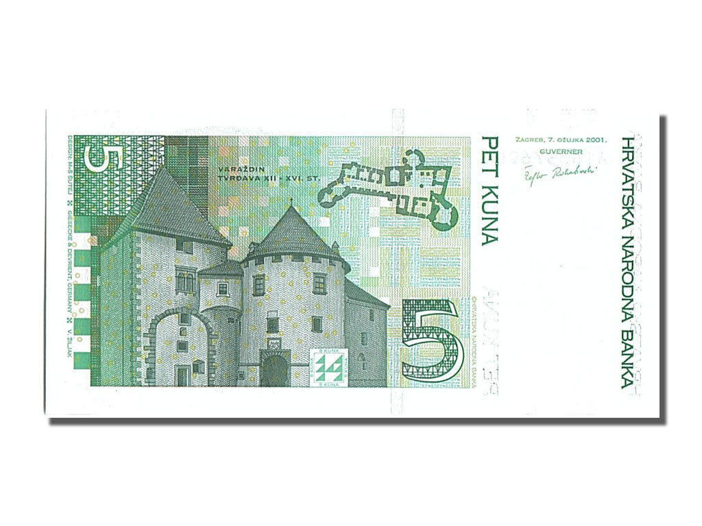 Croatia, 5 Kuna, 2001, KM #37, 2001-03-07, UNC(65-70), A 1663769 D