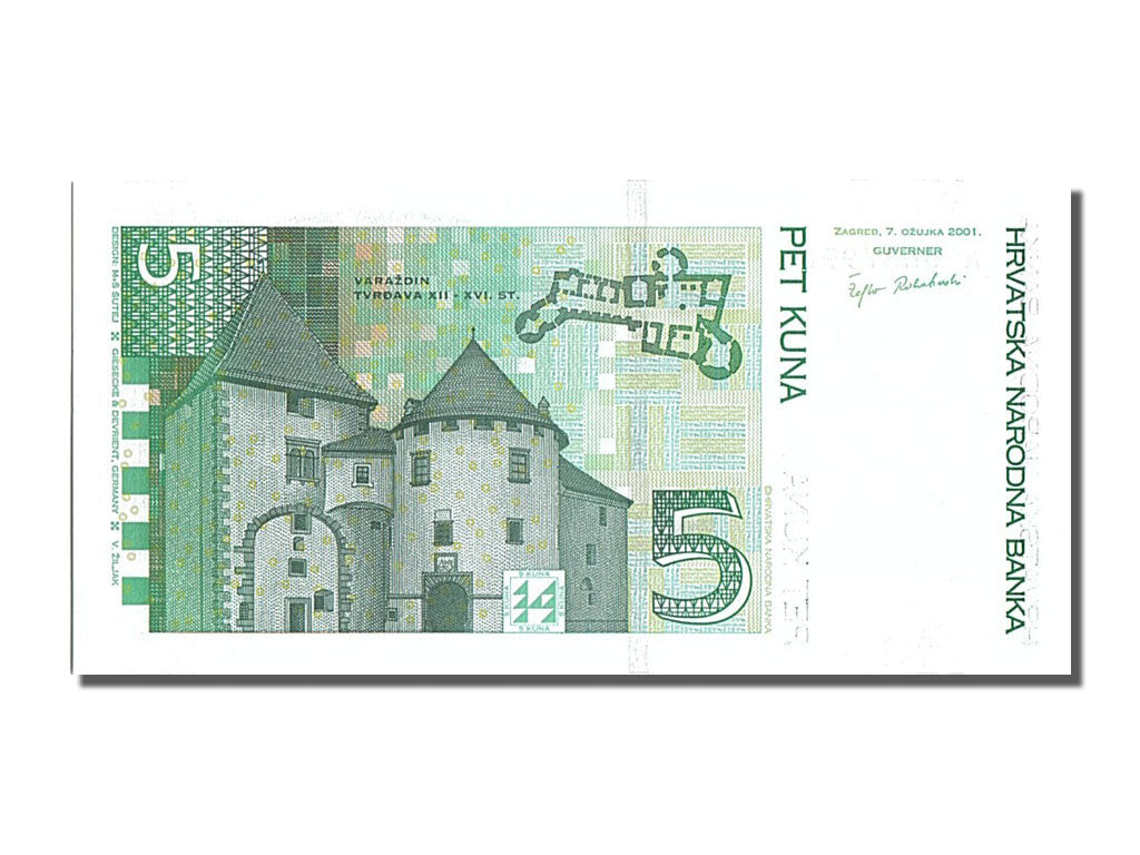 Geldschein, Kroatien, 5 Kuna, 2001, 2001-03-07, UNZ