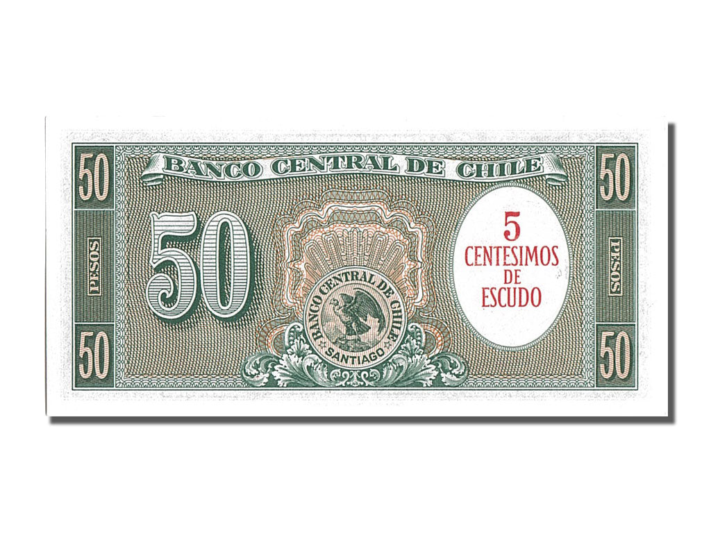 Biljet, Chili, 5 Centesimos on 50 Pesos, NIEUW