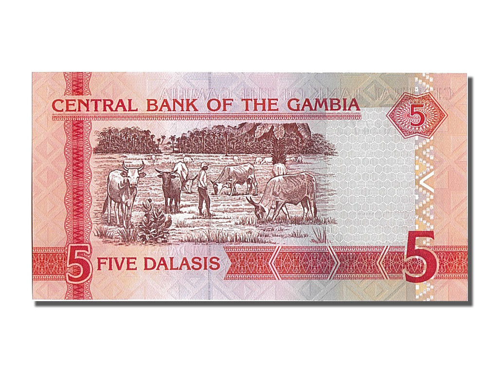 Billete, 5 Dalasis, Gambia, UNC