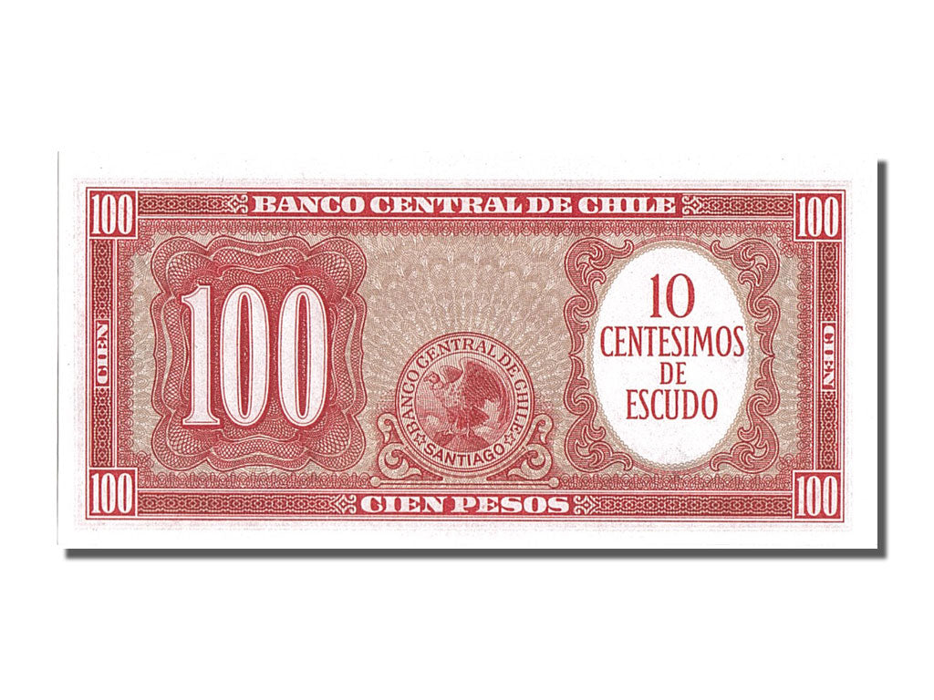 Chile, 10 Centesimos on 100 Pesos, KM #127a, UNC(65-70), K-2-101 109890