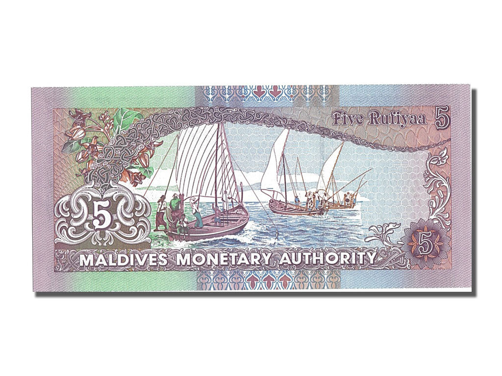 Biljet, Malediven, 5 Rufiyaa, 2006, NIEUW