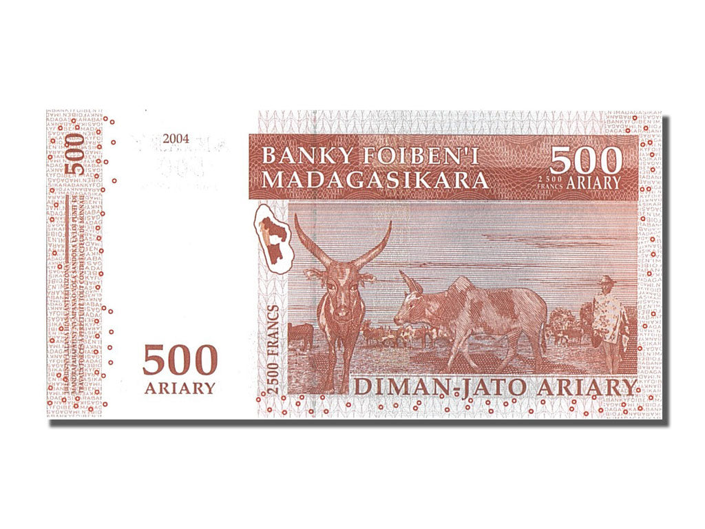 Biljet, Madagascar, 500 Ariary, 2004, NIEUW