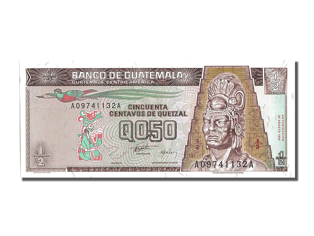 Guatemala, 1/2 Quetzal, 1996, KM #96a, 1996-08-28, UNC(65-70), A09741132A