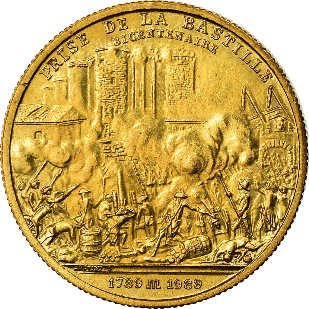 France, Medal, Bicentenaire de la Prise de la Bastille, History, 1989, MS(63)