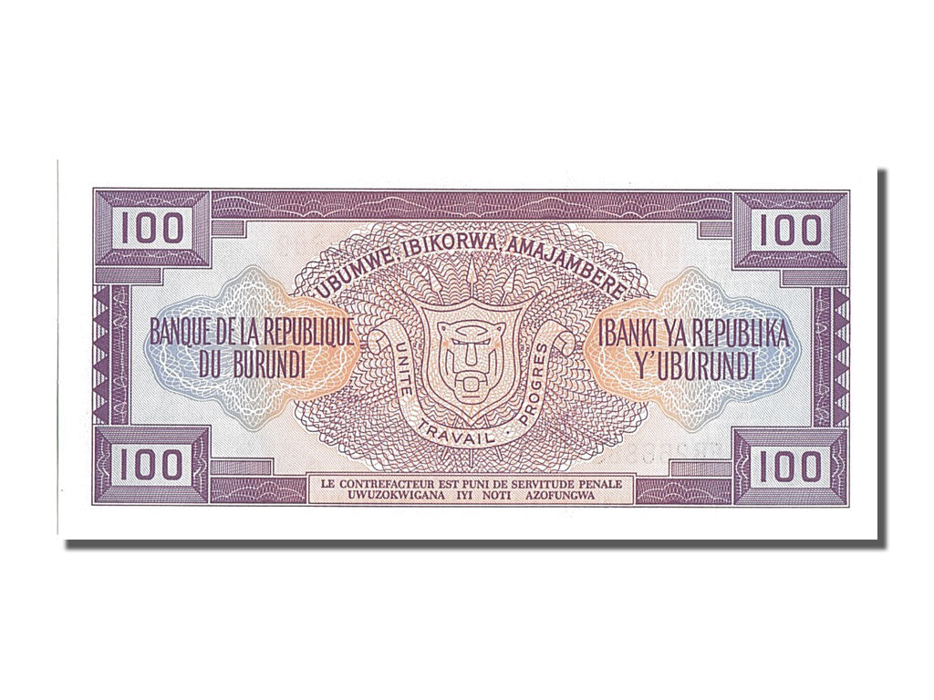 Banknote, Burundi, 100 Francs, 1993, 1993-05-01, UNC(65-70)