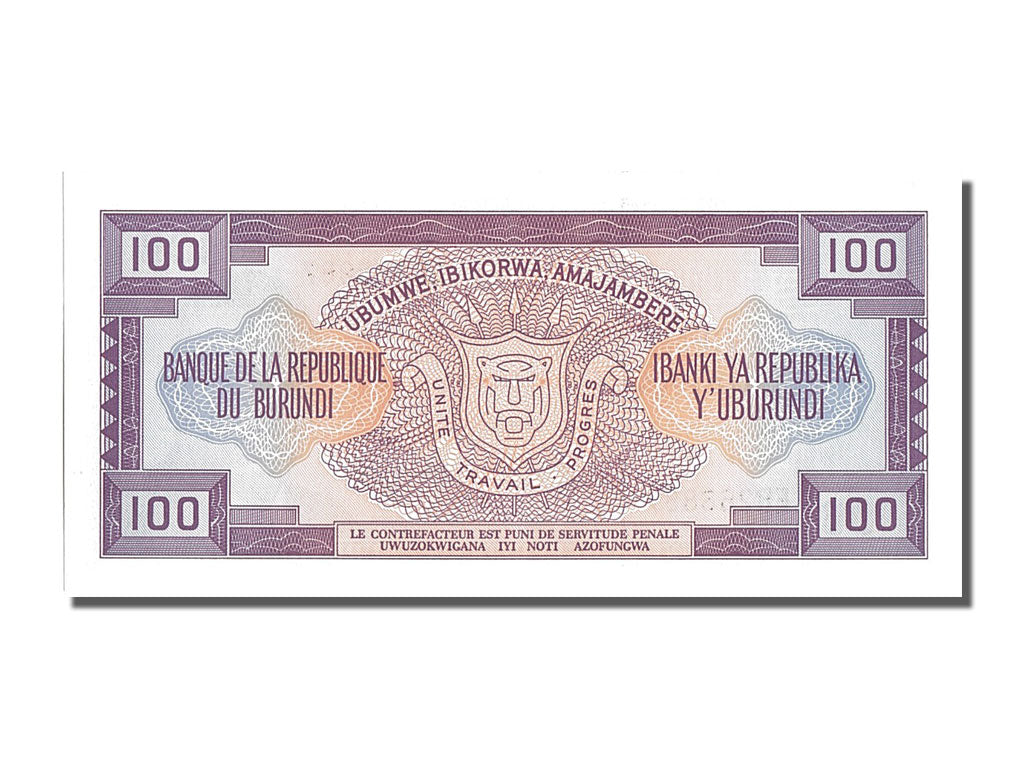 Banknote, Burundi, 100 Francs, 1993, 1993-05-01, UNC(65-70)