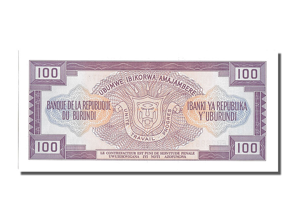 Burundi, 100 Francs, 1993, KM #29c, 1993-05-01, UNC(65-70), EB268876