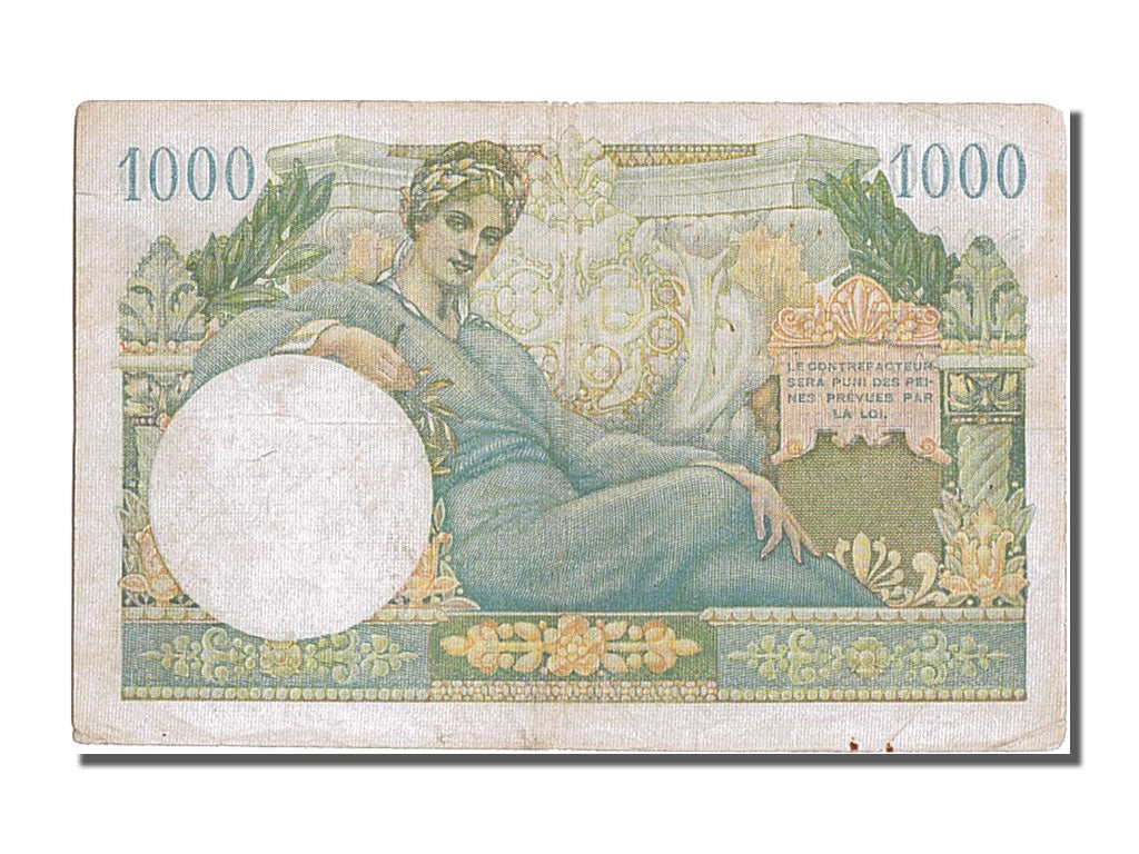 Banknote, France, 1000 Francs, 1947 French Treasury, 1947, 1947-01-01