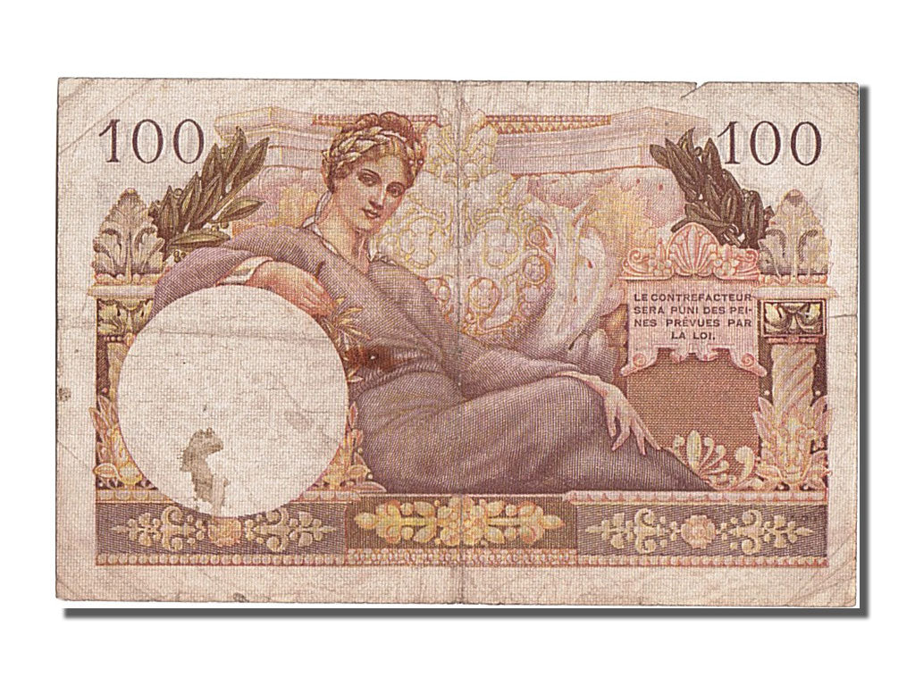 France, 100 Francs, 1947 French Treasury, 1947, KM #M9, VF(30-35), Z.1, Fayette.