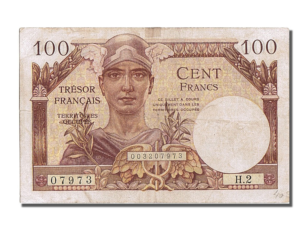 France, 100 Francs, 1947 French Treasury, 1947, KM #M9, EF(40-45), H.2, Fayette.