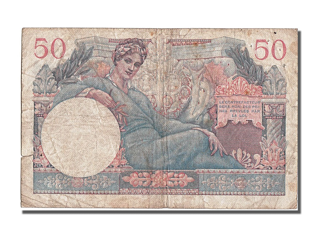 France, 50 Francs, 1947 French Treasury, 1947, KM #M8, 1947-01-01, VF(30-35),...
