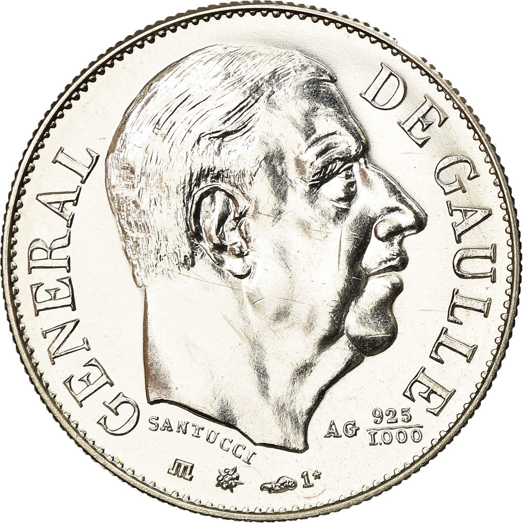France, Medal, Général De Gaulle, Politics, Society, War, 1980, Santucci