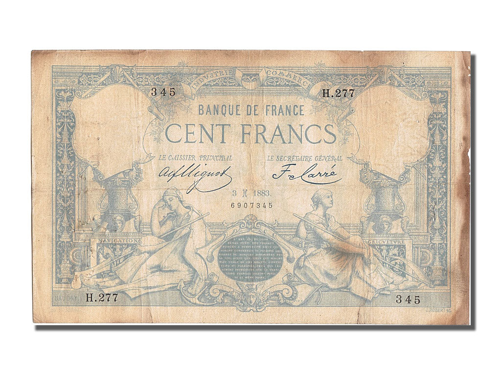France, 100 Francs, ...-1889 Circulated during XIXth, 1882, KM #63b,...
