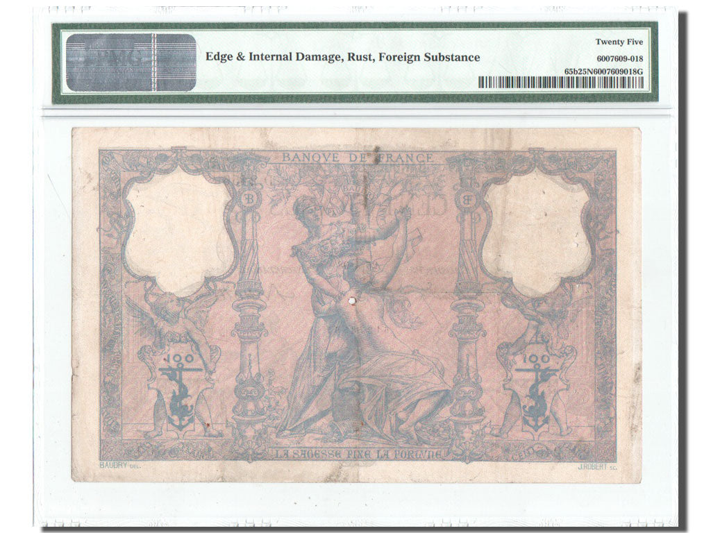 France, 100 Francs, 100 F 1888-1909 ''Bleu et Rose'', 1898, KM #65b,...