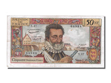 Banknot, Francja, 50 Nouveaux Francs, Henri IV, 1960, 1960-04-07, AU(50-53)