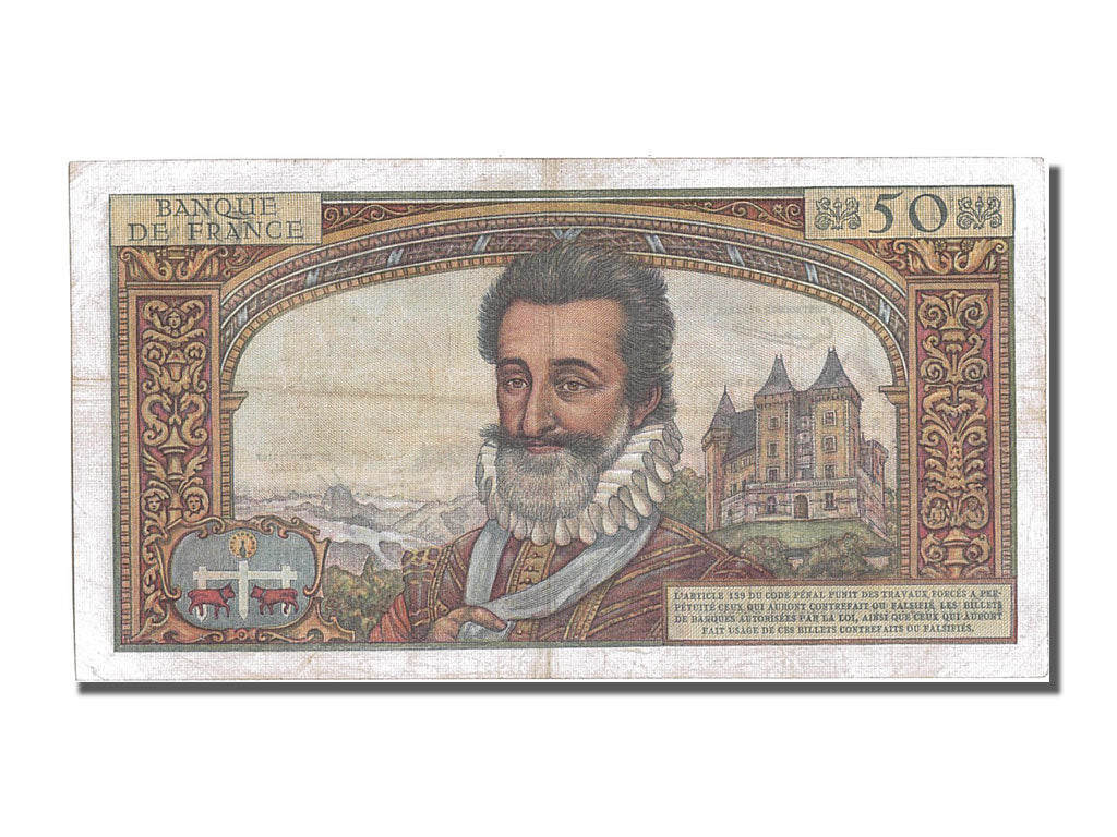 France, 50 Nouveaux Francs, 50 NF 1959-1961 ''Henri IV'', 1959, KM #143a,...