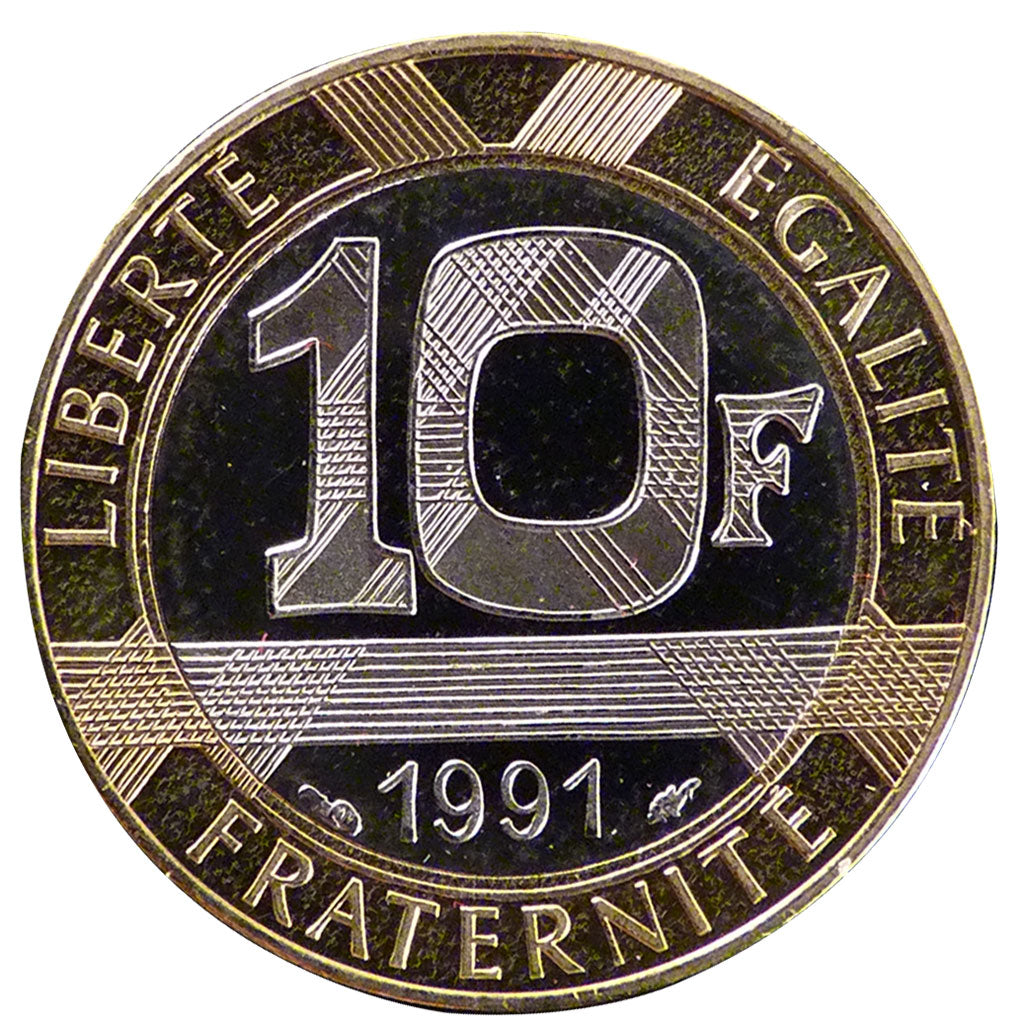 Francia, 10 Francs, 1991, FDC, Bimetallico, Gadoury:827a