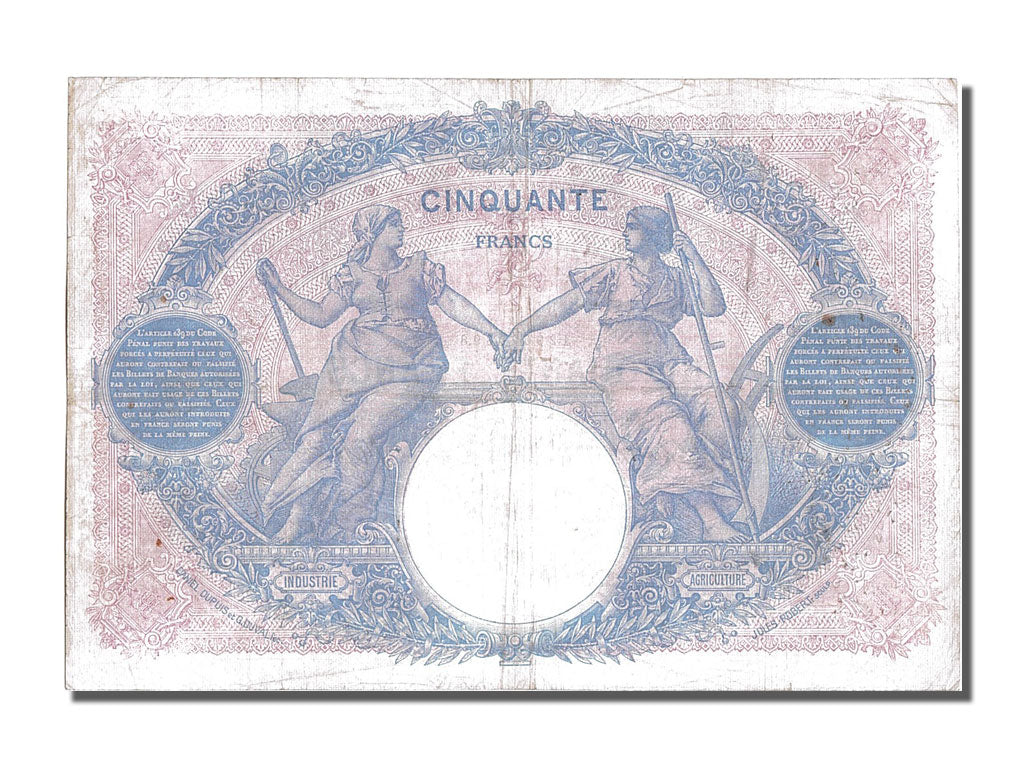 Billet, France, 50 Francs, 50 F 1889-1927 ''Bleu et Rose'', 1913, 1913-09-13