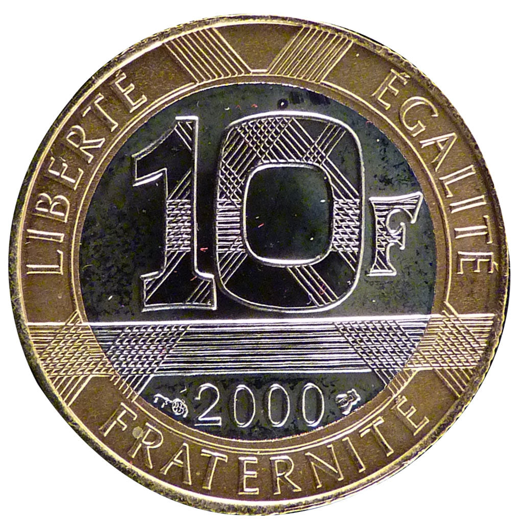 FRANCE, 10 Francs, 2000, MS(65-70), Bimetallic, Gadoury #827, 6.50
