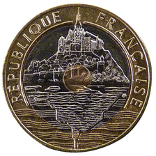 Francia, Mont Saint Michel, 20 Francs, 1994, FDC, Tri-metallico, Gadoury:871